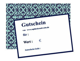 Gutschein Barockmuster blau grün