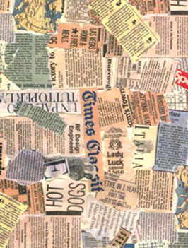 Italienisches Papier / Geschenkpapier Tassotti Zeitungsausschnitte bunt