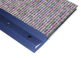 Schraubalbum / Gästebuch DinA4 Hochformat, geschlossner Buchrücken, kleine Blaken blau grün lila, blau