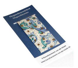 Magnetlesezeichen Ornamente blau gold