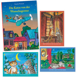 Kinderbuch mit Postkarten: Die Katze von der Wunschagentur