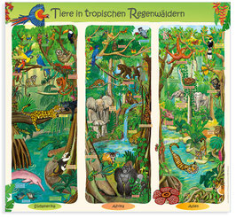 Poster: Tiere in tropischen Regenwäldern