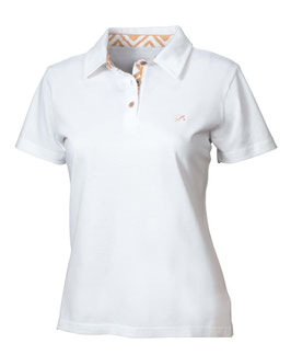 Polo-Hemd Frauen weiß mit Print