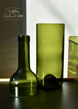 Vaso bottiglia per pianta, verde olive