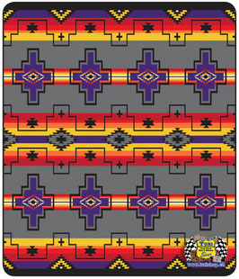 Flauschdecke - farbiges Aztekenmuster