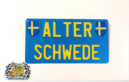 CH-Schild Hochformat 30 x 16cm Blau/Gelb, kleine Schrift, 2 spez. Wappen