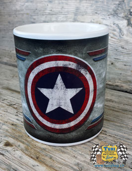 Tasse "USA Captain auf Grunge Hintergrund"