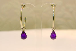 Oor creool amethist druppel