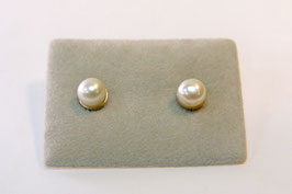 Oorsteker parel 6,5 mm wit