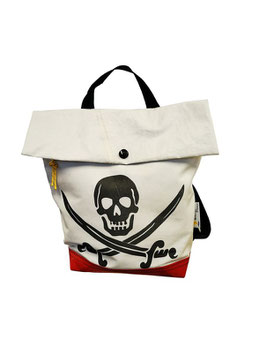 007 Back Bag - Segeltuchtasche - UNIKAT - Pirat rot