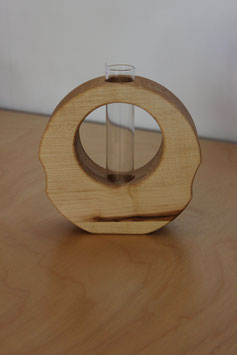 Massivholz-Vase rund asymmetrisch