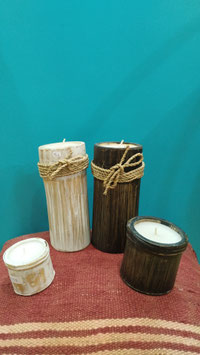 Candele in legno di bambù