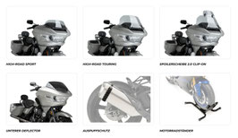 MAX-PUIG-Harley-Windschilder für FLTRX..-Modelle ab 2024  2 Höhen / verschiedene Farben mit ABE