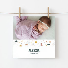 Geburtskarte Alessia, 2-seitig