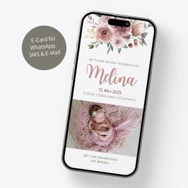 E-Card Geburt Melina