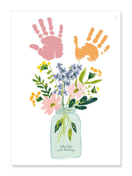 Handabdruckposter Blumenstrauss