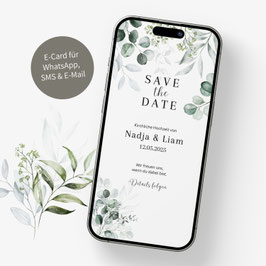 E-Card Save the Date Eucalyptus