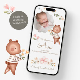 E-Card Geburt Ava