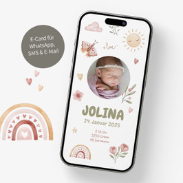 E-Card Geburt Jolina