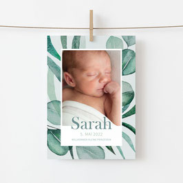 Geburtskarte Sarah, 2-seitig