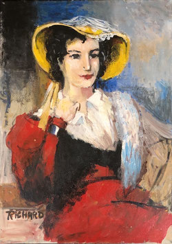 Gemälde Frau mit Hut