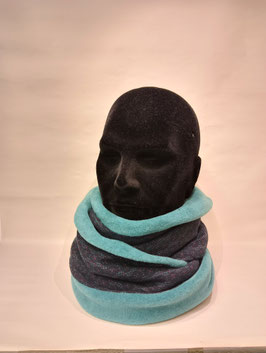 Echarpe tour de cou, deux tours , grand tube, snood, jersey polaire