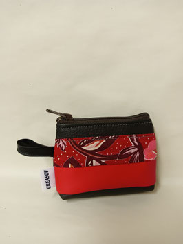 Petit porte monnaie. Couleur brique.