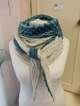 Echarpe chèche réversible Hiver, châle, en jersey doublé polaire.