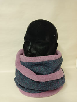 Echarpe tour de cou, deux tours , grand tube, snood, jersey polaire