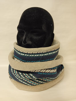 Echarpe tour de cou, deux tours , grand tube, snood, jersey polaire