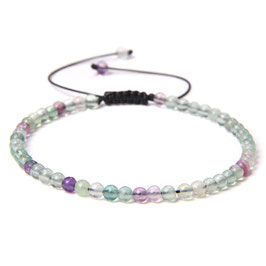 Bracelet pierre Fluorite coulissant 4mm