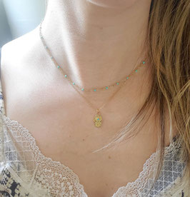 Collier multirang main de Fatma et perles Or