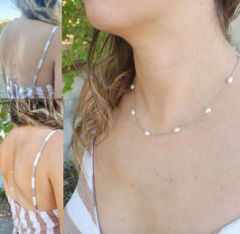 Collier de dos perles nacre mariage