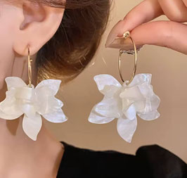 Boucles d'oreilles fleurs acrylique