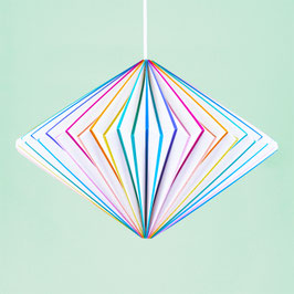 Origamilampe "Diamant" Bunt