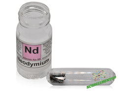 Neodymium metal 1 gram 99.9% shiny oxide free argon ampoule and vial