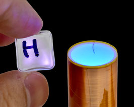 Hydrogen GAS RAREFIED 10MM GLASS CUBE