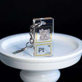 Platinum metal foil keychain