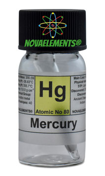 Mercury metal 2-3 grams sealed ampoule 99.99% pure