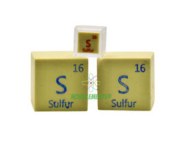 Sulfur 1 inch element cube 99.9% pure