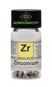 Zirconium metal pellets 2 grams 99.95% in vial