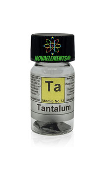 Tantalum metal shiny disks 3 grams 99.99% in vial