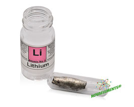 Lithium metal sample 0.2-0.5 grams argon sealed shiny