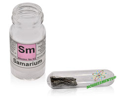 Samarium metal 1 gram 99.9% shiny oxide free argon ampoule and vial
