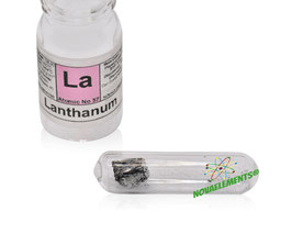 Lanthanum metal 1 gram 99.9% shiny oxide free argon ampoule and vial