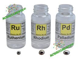 Noble Metals Set: Ruthenium, Rhodium, Palladium 99.99%