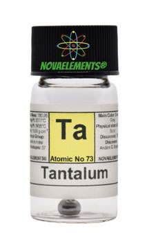 Tantalum metal shiny pellet 1 gram 99.99% in vial