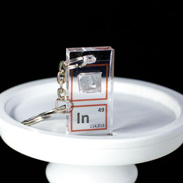 Indium metal shiny piece keychain