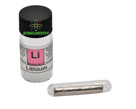 Lithium metal sample shiny rod, oxide free, 0.6-0.8 grams 99.9% in vial