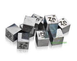 Zinc metal density cube 99.99% polished surface